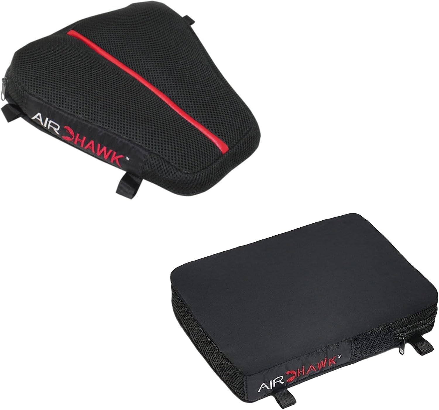 AIRHAWK 11" x 11" Dual Sport Motorcycle Seat Cushion - Lightweight Portable Inflatable Multi-Cell Air Pad with Breathable Spacer Mesh Cover & Non-Skid Bottom