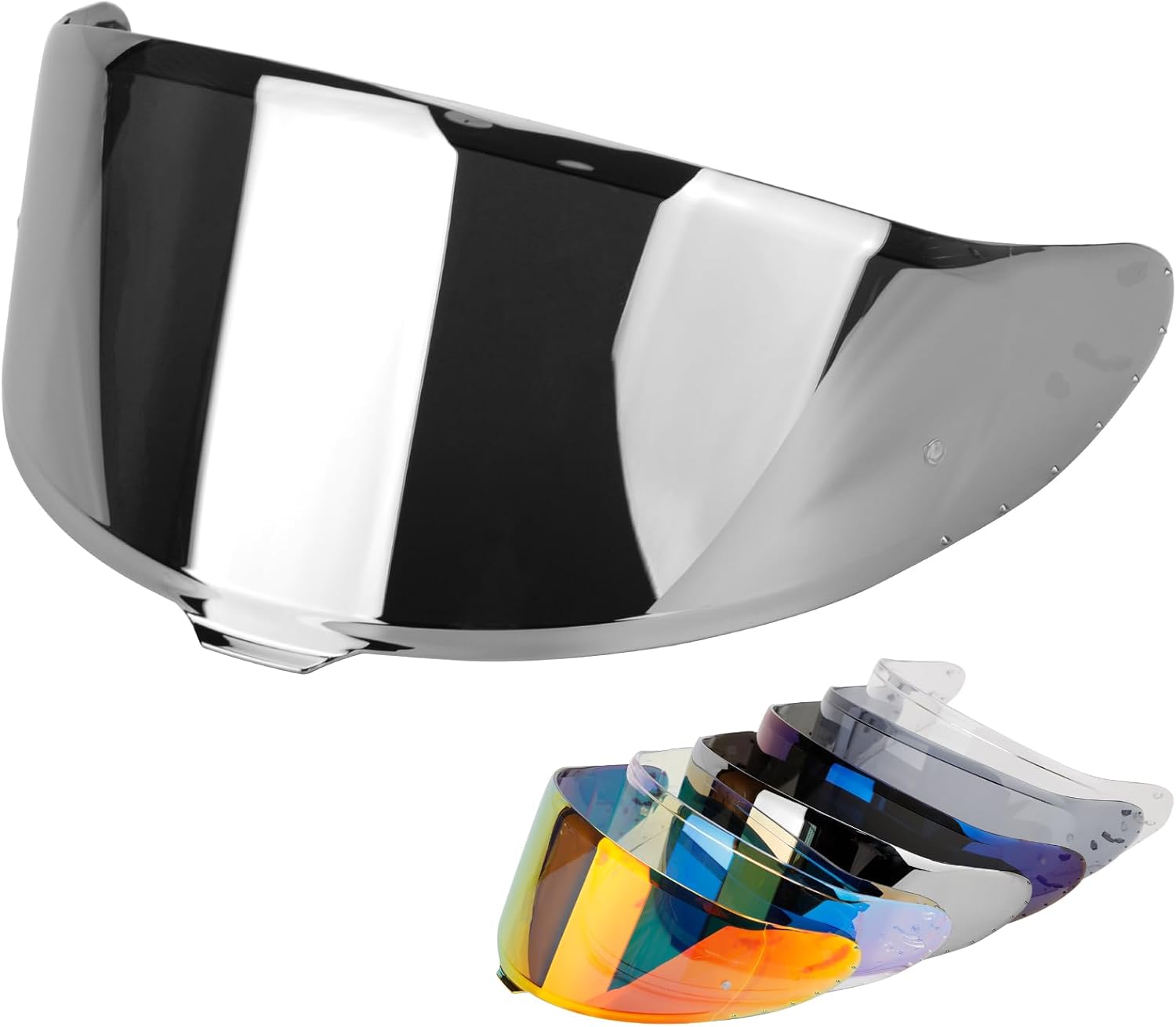 CWR-F2 Motorcycle Helmet Visor for RF-1400 Visor Replacement, Tinted Motorcycle Helmet Visor Compatible with RF-1400 CWR-F2 NXR 2 Z8 (Chrome Silver)