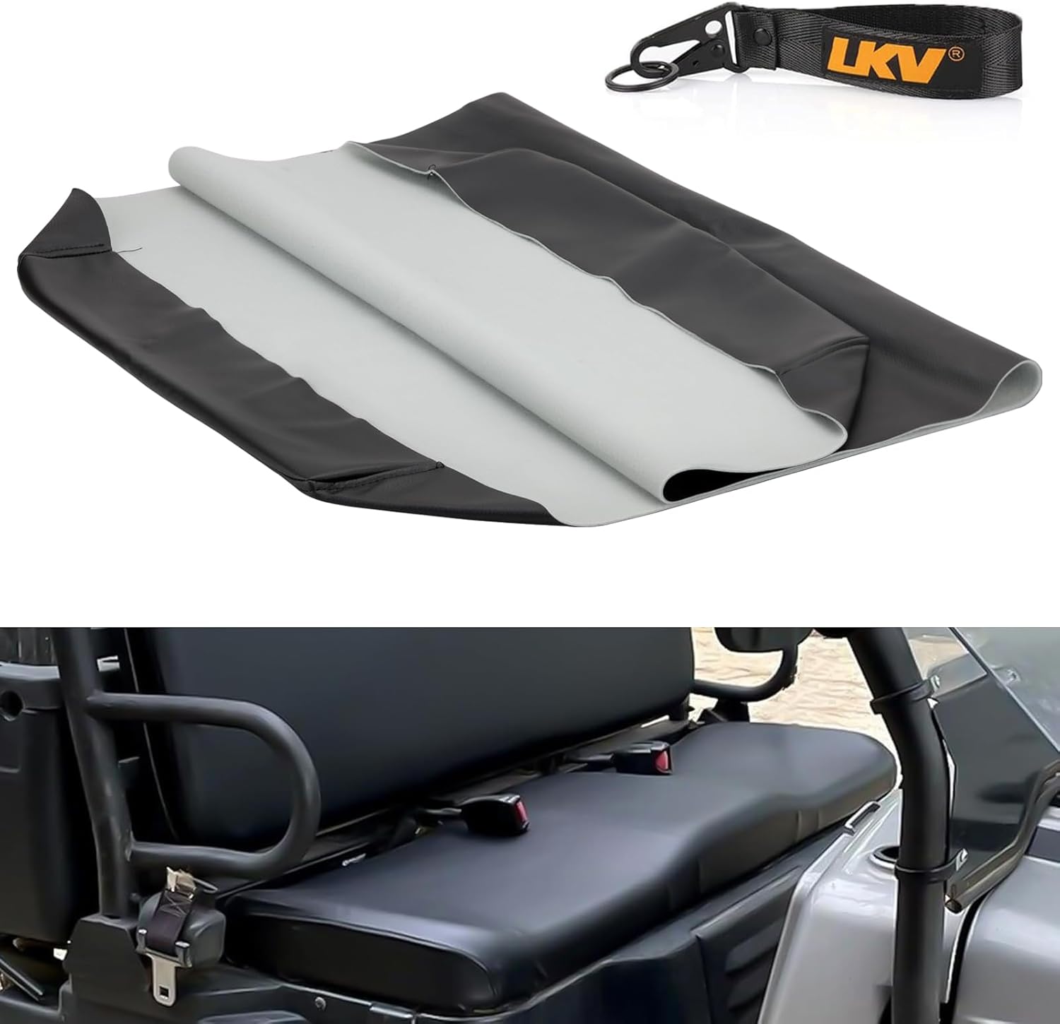 61OpJd3a3UL._AC_SL1500_.jpg LKV UTV Seat Cover Replacement for Polaris Ranger 400 500 570 800 2010-14 MIDSIZE Crew EV UTV RZR 282 - Image 1