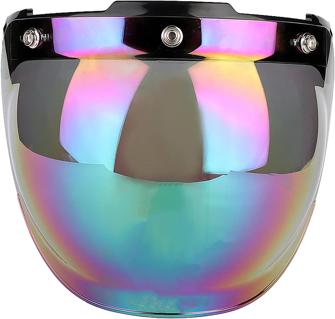 3 Snap Helmet Visor,Motorcycle Flip Up Attachment For Bubble Visor,3 Snap Visor Flip Open Face Bell Bubble Antifog 3/4 Up Adapter Lens Helmets,Motorcycle Retro 3 snap Sun Visor Windproof Helmet Lens
