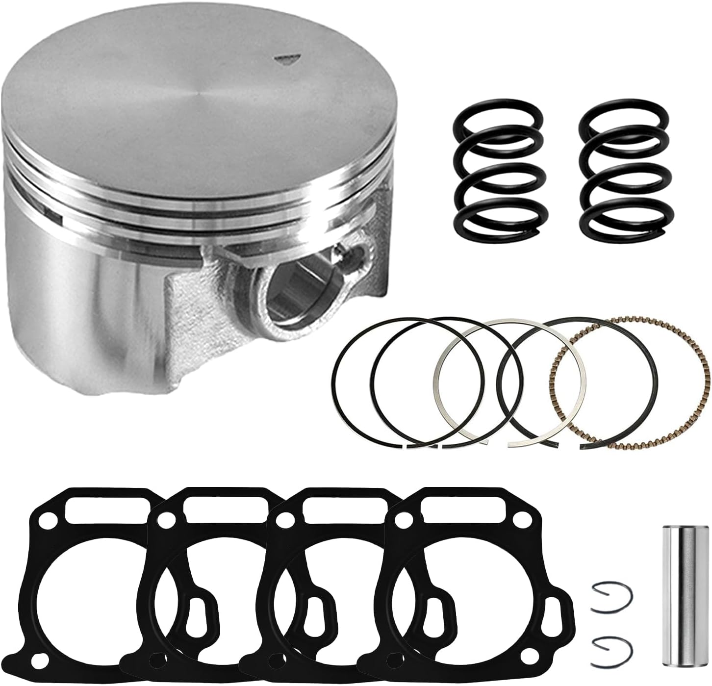 70mm Flat Top Piston .550 Rings Gasket Kit With 18lb Valve Springs For Predator 212cc High Compression performance GX200 Gas Engine Mini Bike Go Kart