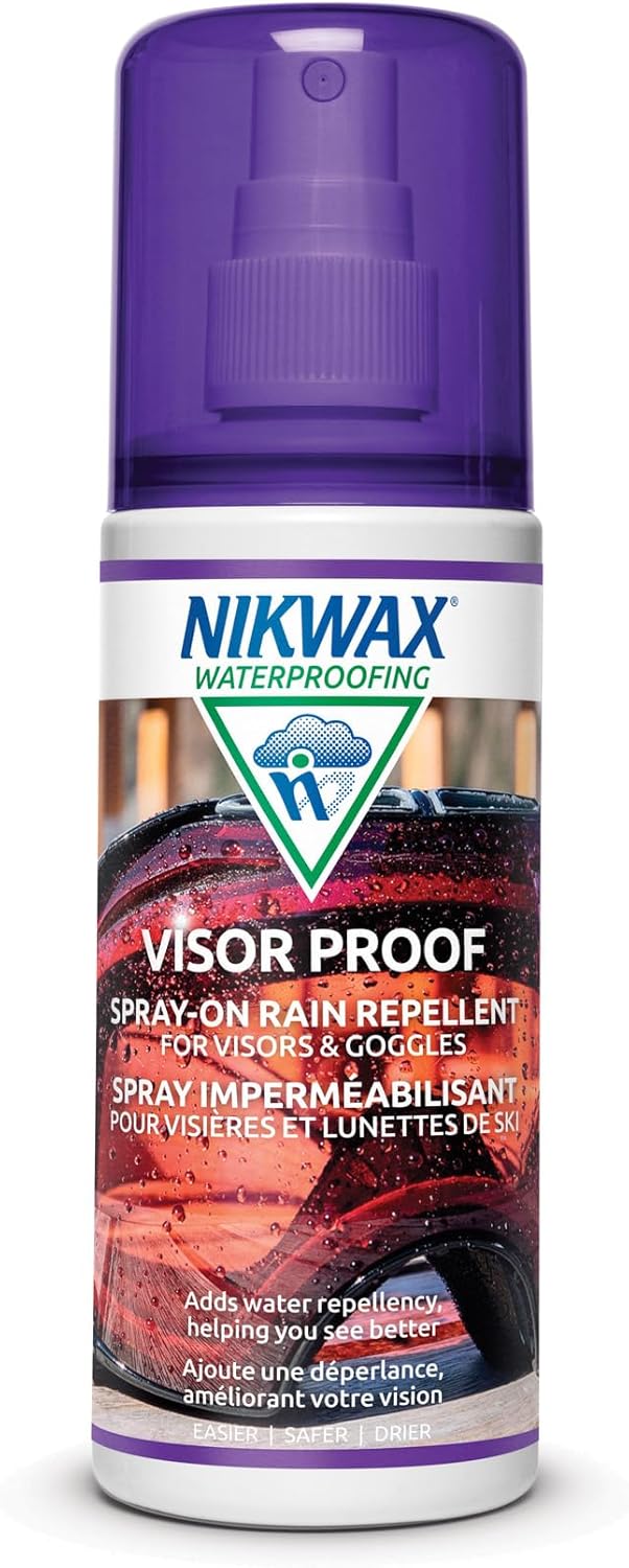 71GOmJd3cQL._AC_SL1500_.jpg Nikwax Visor Proof Spray-On Waterproofing, Adds Water Repellency and Enhances Clear Vision on Motorcycle Visors and Ski Goggles - Image 1