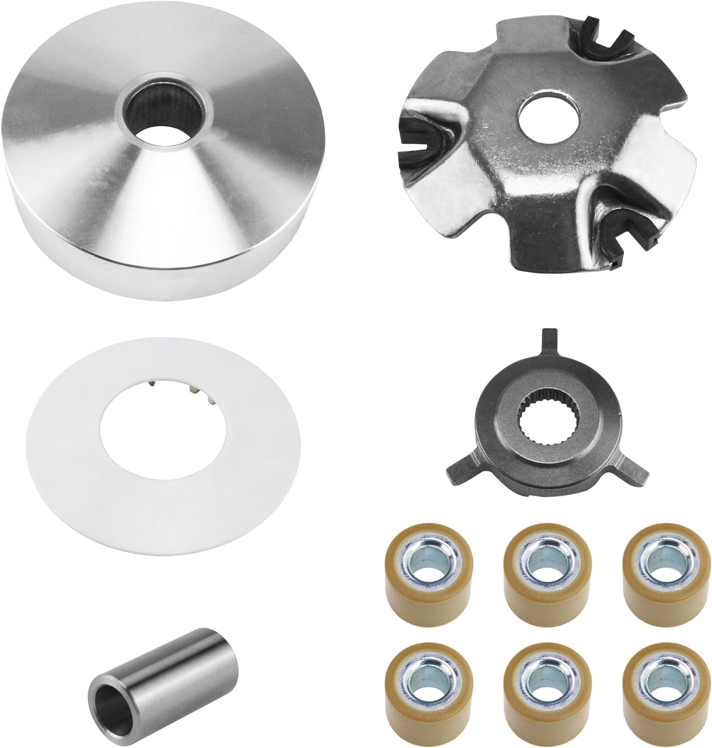 150cc High-Performance Racing Variator Scooter Variator with 14g Roller Kit for Chinse Scooter Moped ATV Go Kart 4-Stroke Engine Scooter Racing Front Clutch Variator for GY6 125cc 150cc 152QMI 157QMJ