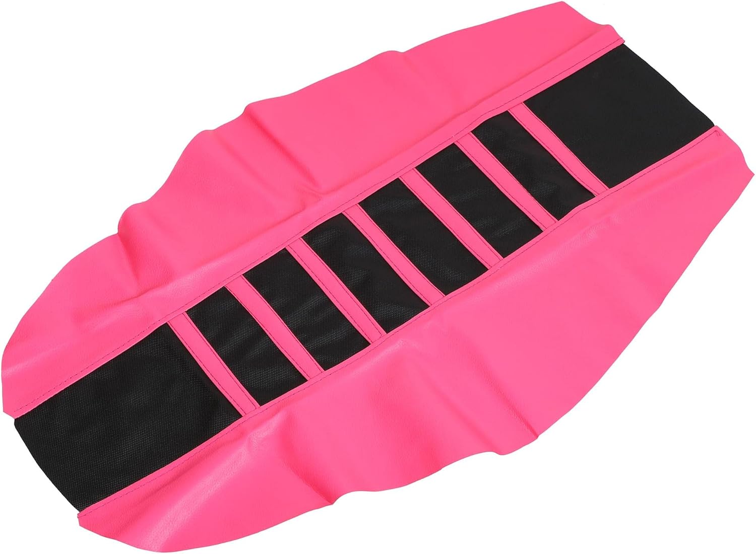 71S7hCeEB8L._AC_SL1500_.jpg X AUTOHAUX Universal Motorcycle Pit Dirt Bike Faux Leather Soft Seat Cover Anti Slip Seat Cushion Pink Black 1Pcs - Image 1