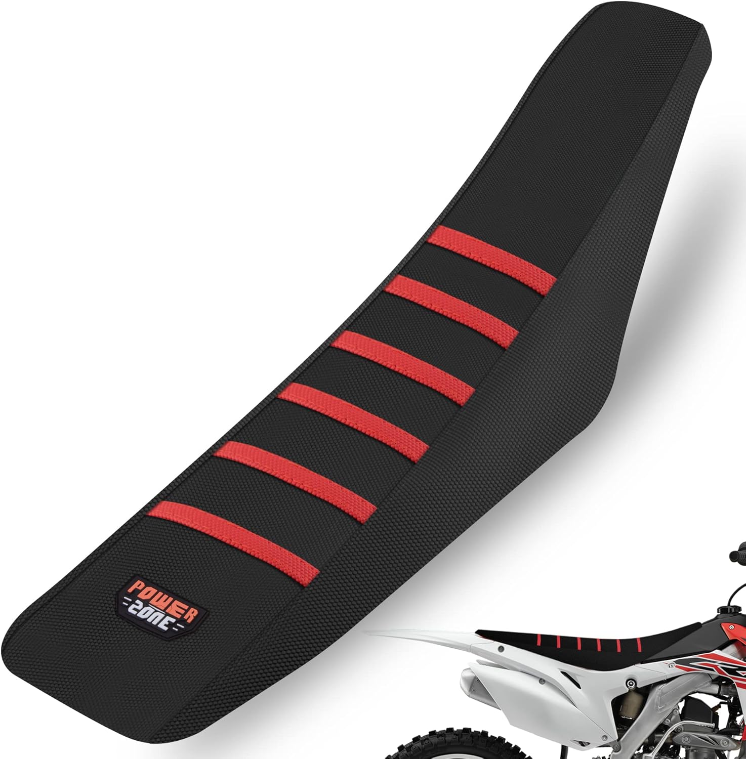 71mTlNB9AUL._AC_SL1500_.jpg Universial Dirt Bike Seat Cover - Soft Ribbed Rubber Seat Covers for Motorcross Enduro Black - Image 1